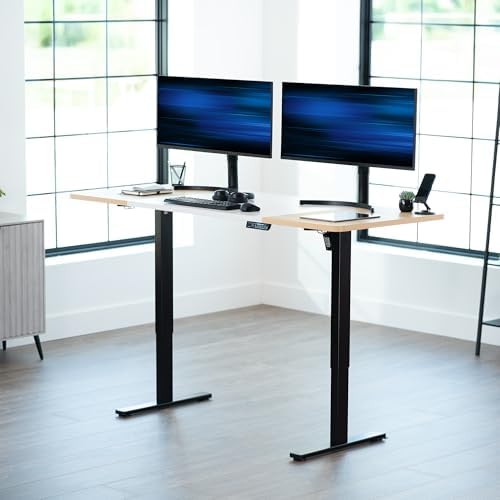 VIVO White/Light Wood 71 x 30 in Standing Desk, DESK-KIT-1B7WC - Image 2