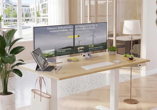 YDN Electric Standing Desk, 48x24 Inch, Nature - Image 5