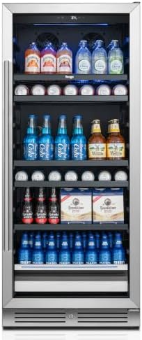 Yeego 24 Inch Beverage Refrigerator, 238 Can Beer Cooler with Glass Door by Yeego
