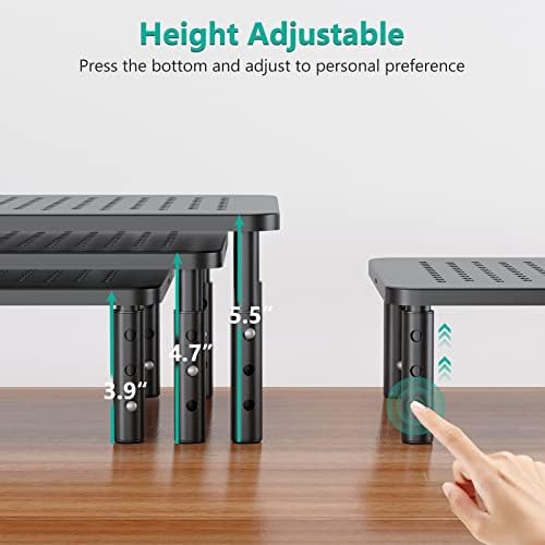 WALI Dual Monitor Stand for Desk, Adjustable Laptop Riser, up to 44 lbs - Image 2