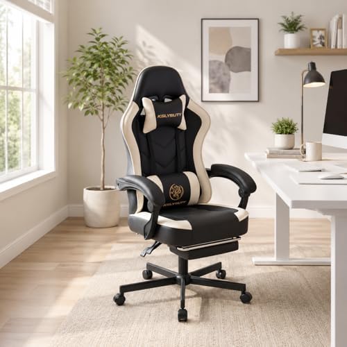 Mistpeople Gaming Chair, Ergonomic High Back Computer Chair with Footrest, Lumbar Support & Pocket Spring Cushion, Comfortable Swivel Home Office Desk Chair for Adults - Image 2