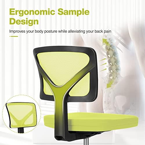 Sweetcrispy Small Armless Desk Chair, Mesh Rolling Office Chairs - Image 4