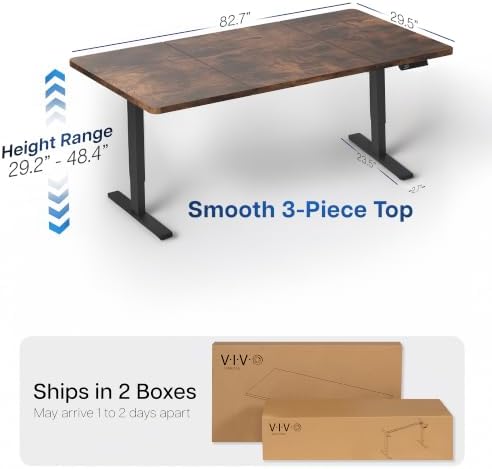 VIVO Rustic Vintage Brown 83 x 30 in Standing Desk, DESK-KIT-1B8N - Image 3