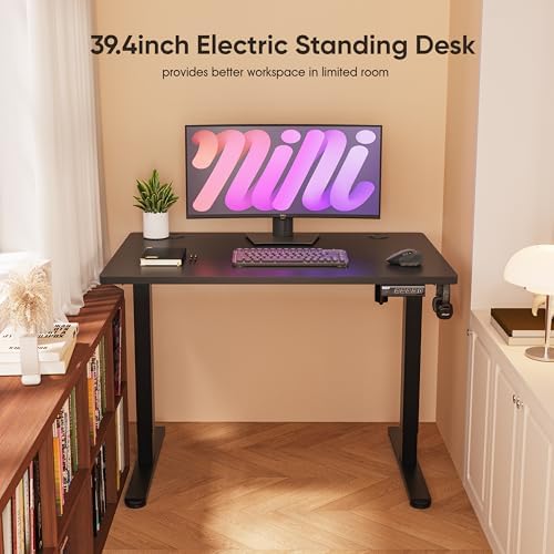 Monomi 39.4" Electric Standing Desk, Height Adjustable sit Stand up,Black - Image 4