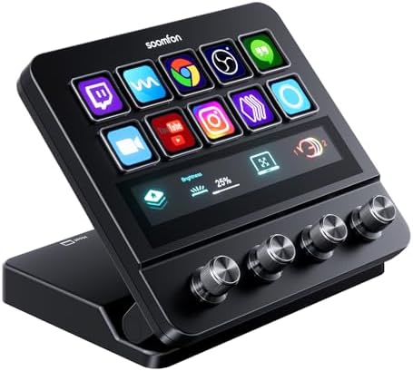 SOOMFON Stream Controller Studio Deck 10 Macro Keys, 4 Dials, 1 Touch Strip by SOOMFON