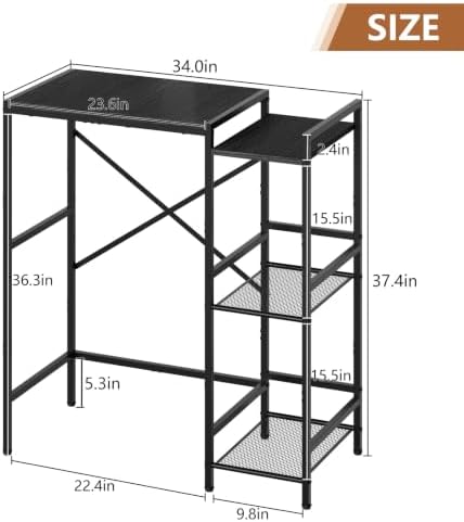 Mini Fridge Stand with Storage Shelves Dorm Microwave Stand Reversible - Image 2