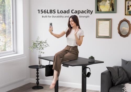 YDN 48 x 24 Inch Black Electric Standing Desk - Image 4