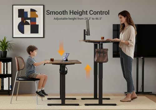 YDN 63 x 24 Inch Rustic Brown Electric Standing Desk - Image 5