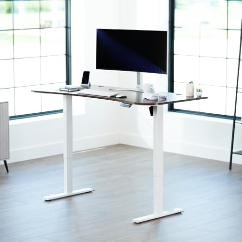 VIVO Dark Walnut 63 x 32 in Standing Desk, DESK-KIT-1W1D - Image 2