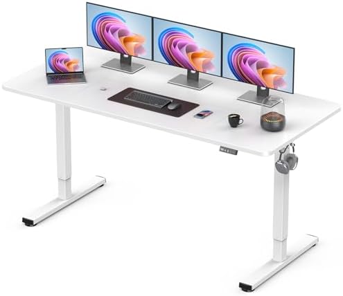 63" Large Electric Standing Desk Adjustable Height for Home Office by XyndyxErgonomicDesign