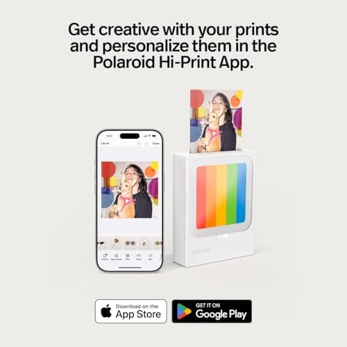 Polaroid Hi-Print - Bluetooth Connected 3x3 Photo Dye-Sub Printer - 10 Photo Sheets Included (9196) - Image 5