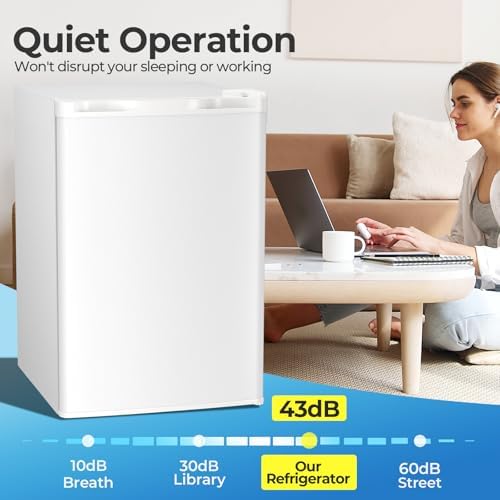 Electactic 4.5 Cu.ft Mini Fridge with Freezer, Compact Refrigerator with Reversible Single Door, Adjustable Thermostat, Low Noise, Energy Efficient for Office, Dorm, Bedroom, Apartment White - Image 4