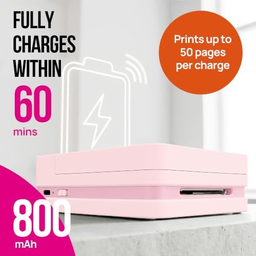 Nelko PP01 Photo Printer, 2x3 Portable Mini Printer with 100 Sheets, Pink - Image 6