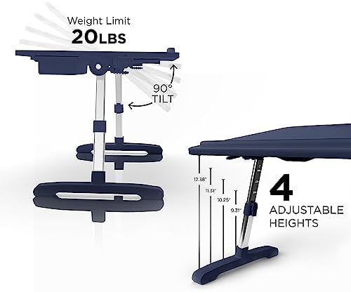 Limitless TotalDesk Portable Workstation and Lap Desk with Adjustable Height & Tilt (Navy) - Image 6