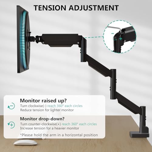 WALI Extra Long Single Monitor Arm for 17-38 inch Screens, up to 26.4 lbs - Image 7