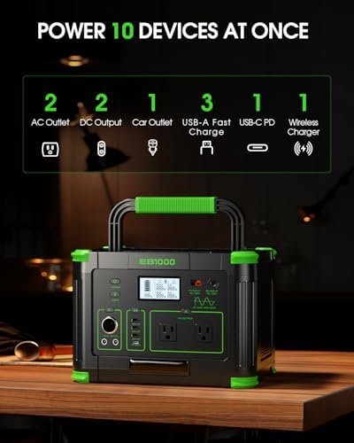 Portable Power Station 1000W 999Wh Solar Generator for Outdoor Camping - Image 5