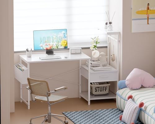 Pamray 50 Inch Small Gaming Computer Desk with Drawers and Shelves - Image 2