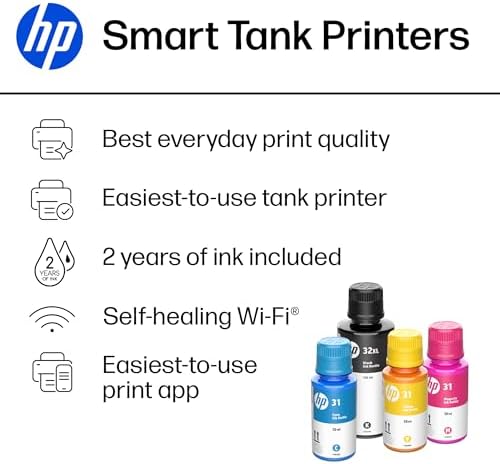 HP Smart Tank 5000 Wireless All-in-One Ink Tank Printer, Scanner, Copier with 2 Years of Ink Included, Best-for-Home, Cartridge-Free, Refillable and AI-Enabled. (5D1B6A) - Image 2