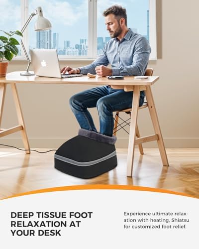 CooCoCo Shiatsu Foot Massager with Heat, Birthday Gifts for Women, Feet Massager for Plantar Fasciitis, Neuropathy, Foot Warmer for Circulation and Pain Relief, Feet Heater Under Desk - Image 6