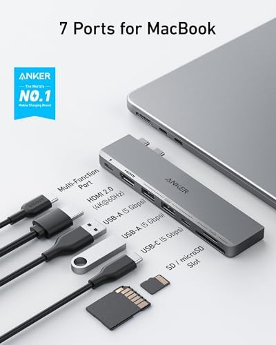 Anker USB-C Hub for MacBook, 7-in-2 Mac Dock with 4K@60Hz HDMI - Image 2