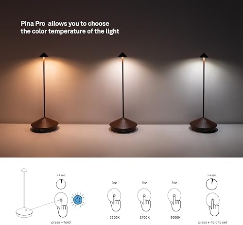 Zafferano, Pina Pro, Rechargeable Cordless Lamp, Silver Leaf - Image 6