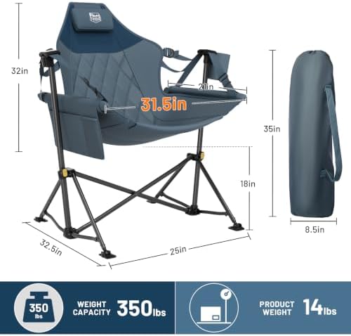TIMBER RIDGE Hammock Camping Chair, Portable Oversized Swinging Camp Chairs - Image 3