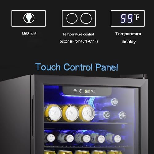 Antarctic Star 95 Can Beverage Refrigerator Cooler, Mini Fridge Glass Door for Soda Beer Wine Stainless Steel Glass Door,Small Drink Dispenser Digital Display for Home, Office Bar,2.4cu.ft - Image 3