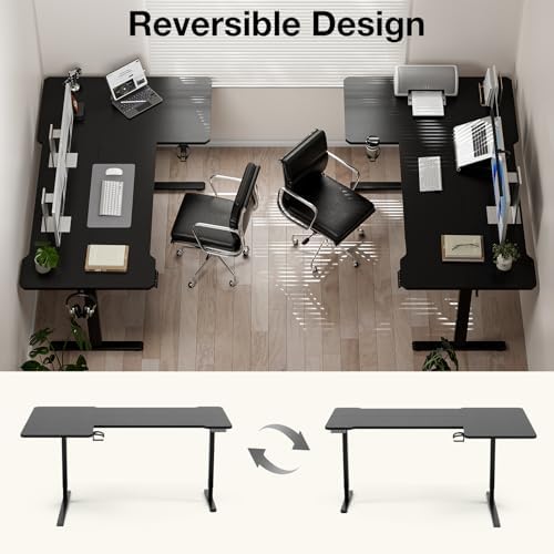 Acrolix L Shaped Electric Standing Desk,71x43.5 Reversible,Black - Image 4
