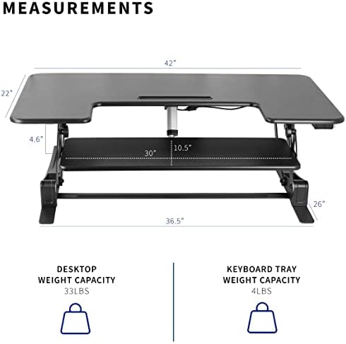 VIVO Black 42 inch Electric Desk Converter, DESK-V000VLE - Image 3