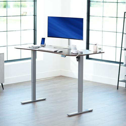 VIVO Dark Walnut 63 x 32 in Standing Desk, DESK-KIT-1G1D - Image 2