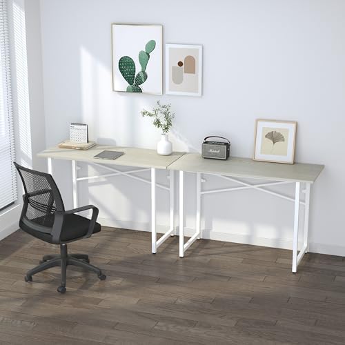 Lutown-Teen 47 inch Folding Desk, Natural and White - Image 6