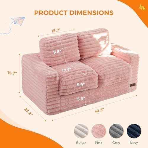 MAXYOYO Kids Bean Bag Chair, Comfy Upholstered Bean Bag Sofa with Filler - Image 2