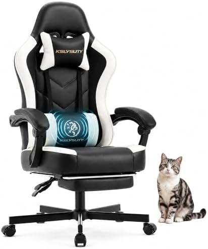 Mistpeople Gaming Chair, Ergonomic High Back Computer Chair with Footrest, Lumbar Support & Pocket Spring Cushion, Comfortable Swivel Home Office Desk Chair for Adults by Unknown