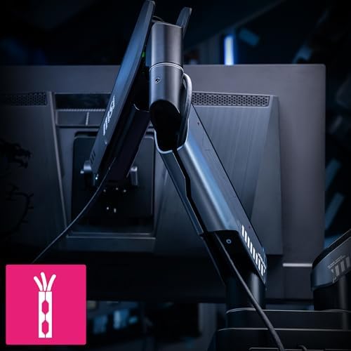 MSI MPG MT201R V2 - Premium RGB Single Monitor Stand Arm, Supports 17-49" Screens and 44 lbs, VESA Compatible, Adjustable Heavy Duty Gas Spring Mount, Clamp & Grommet, Quick Release Plate - Gray - Image 6