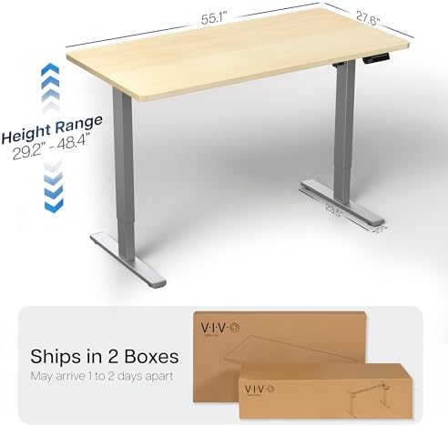 VIVO Light Wood 55 x 28 in Standing Desk, DESK-KIT-1G55C - Image 3