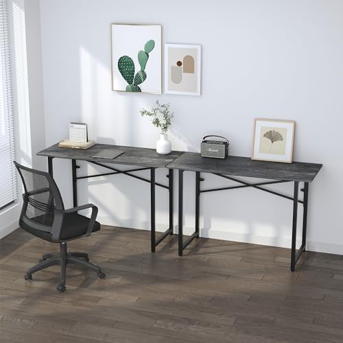 Lutown-Teen Folding Computer Desk 47 inch No Assembly Required, Grey - Image 6