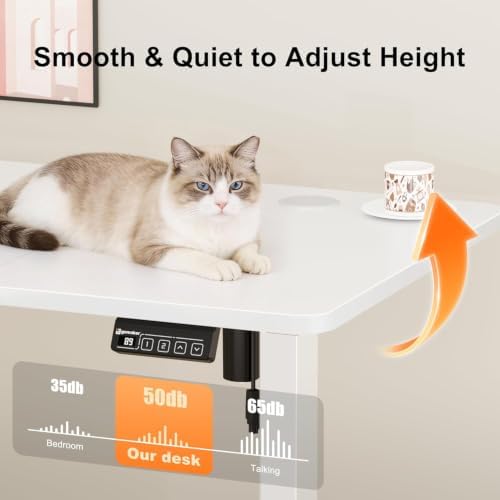 67"x24" Standing Desk, Height Adjustable Sit-Stand Home Office, White - Image 5