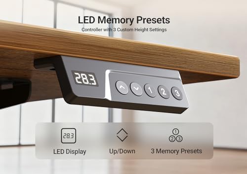 YDN 63 x 24 Inch Rustic Brown Electric Standing Desk - Image 6