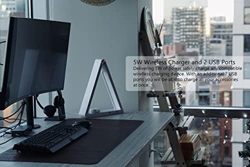 Multifunctional LED Desk Lamp with Dimmable Touch Controls, 15 Adjustable Light Settings, Wireless Charger, Dual USB Ports with Modern Minimalist Design for Bed and Living Rooms (Silver) - Image 4