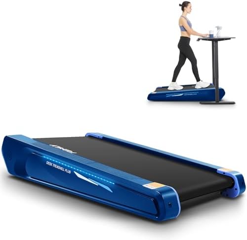 FUNMILY Smallest Walking Pad with 5% Incline, 2 in 1 Under Desk Treadmill for Home Office, 2.5 HP Mini Compact Walking Treadmill, Installation-Free/300lbs Weight Capacity/Unique Lighting Design by FUNMILYSportsFitnessCardioTraining