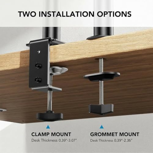HUANUO Adjustable Monitor Arm with Laptop Tray, Single Desk Mount for 13-32" VESA Monitors up to 22 lbs, 14" x 12" Laptop Tray - Image 6