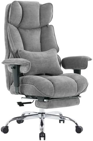 Efomao Big and Tall Fabric Executive Office Chair,Grey by OFFICECHAIR