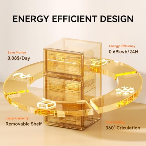 Mini Fridge with Freezer 3.2 Cu.Ft. 2 Door Refrigerator and Freezer Small Fridge for Bedroom Home Office Dorm, Small Drink Chiller, Adjustable Thermostat,37 dB Low Noise, Stainless Steel - Image 3