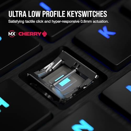 Corsair K100 AIR Wireless RGB Mechanical Gaming Keyboard - Ultra-Thin, Sub-1ms Slipstream, Low-Latency Bluetooth, Cherry MX Ultra Low Profile Keyswitches - NA Layout, QWERTY - Black - Image 6