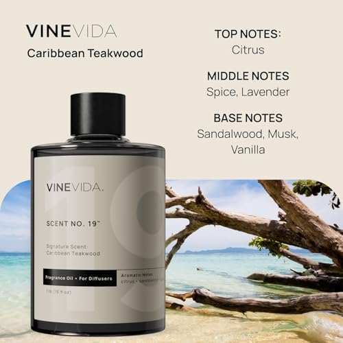 VINEVIDA [16 Fl Oz] Caribbean Teakwood Fragrance Oil for Cold Air Diffusers, Essential Oils for Diffuser Oil Refill & Air Freshener Room Spray - Image 2