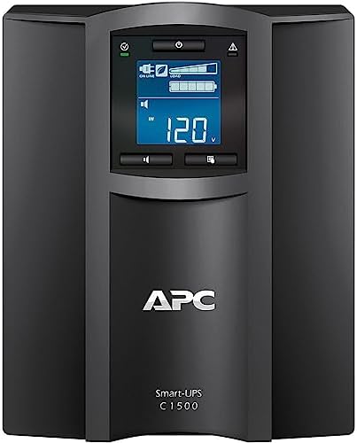 APC 1500VA Smart UPS with SmartConnect, SMC1500C Sinewave UPS Battery Backup, AVR, 120V, Line Interactive Uninterruptible Power Supply with Ethernet Cable, Wire Ties & Cleaning Kit - Image 3