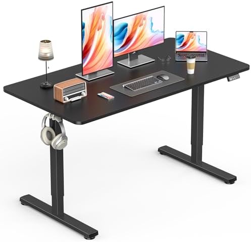 Electric Standing Desk, Gaming Desk, 48 x 24 Inch, Black by Zontera