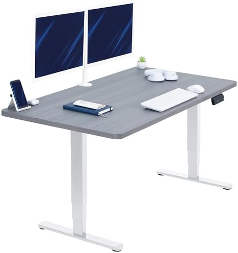 VIVO Dark Gray 55 x 28 in Standing Desk, DESK-KIT-2W55G by VIVO