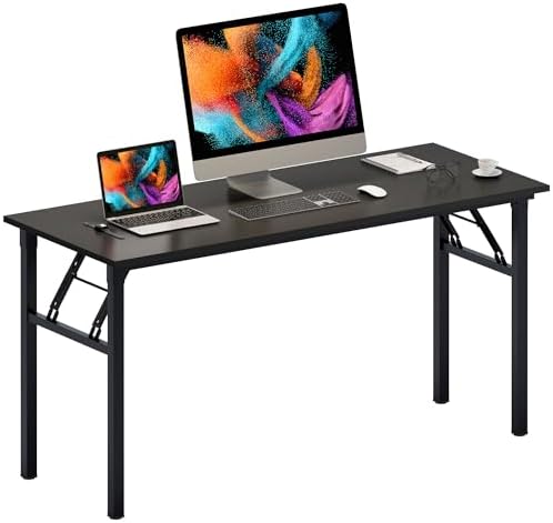 Need Office Computer Desk 60 Inch Sturdy Folding Laptop Table Black by Need