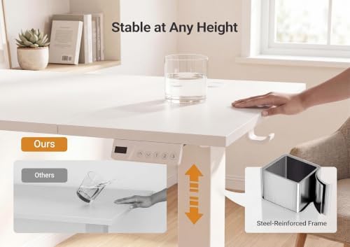 YDN Electric Standing Desk, 48x24 Inch, White - Image 5